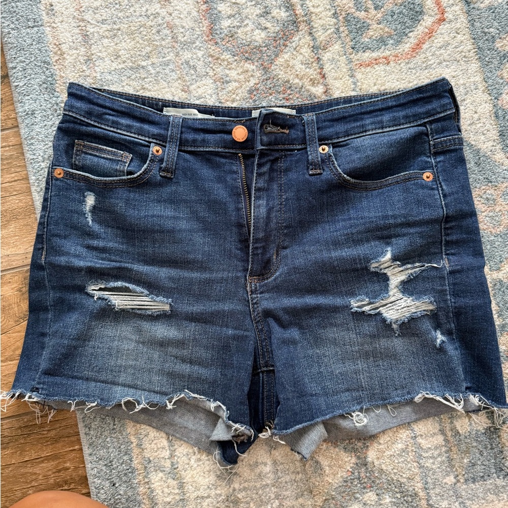 Universal Thread Blue Jean Shorts Distressed Frayed Hem